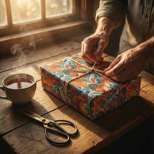 Turks Ebru Water Marmering Art Papier Inpakpapier Vel