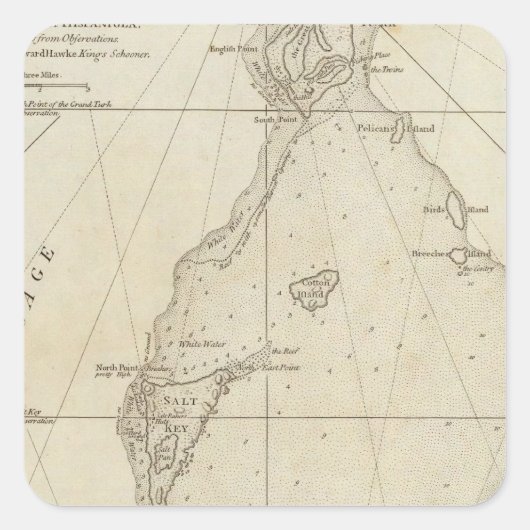 Turks-eilanden Vierkante Sticker (Voorkant)