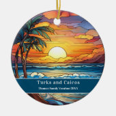 Turks en Caicos Beach Vakantie Keramisch Ornament (Voorkant)