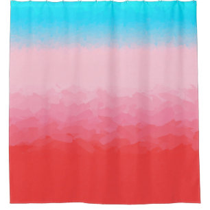 Turks en Caicos Blauw en Koraal Ombre Douchegordijn
