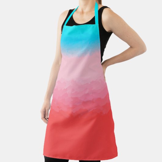 Turks en Caicos Blauw en Koraal Ombre Schort (Insitu)