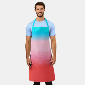 Turks en Caicos Blauw en Koraal Ombre Schort (Gedragen)