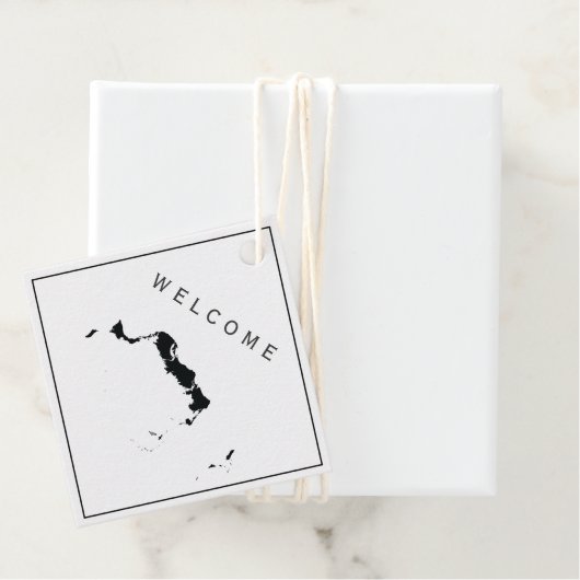 Turks en Caicos Bruiloft Welkomsttas Gift Label (In situ)