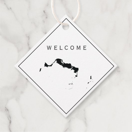 Turks en Caicos Bruiloft Welkomsttas Gift Label (Voorkant)