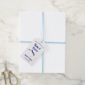 Turks en Caicos Bruiloft Welkomsttas Labels, Navy Cadeaulabel (Met Touw)