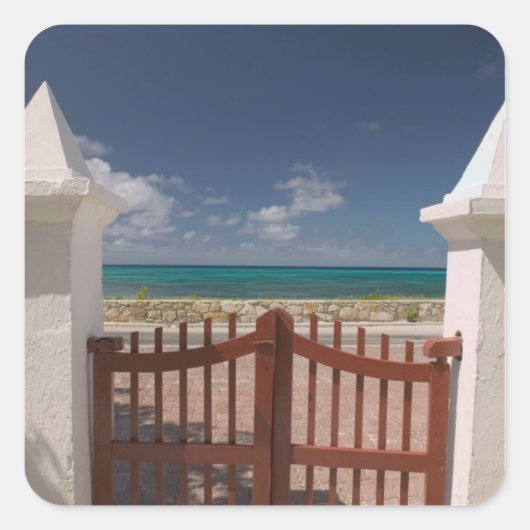 Turks en Caicos, Grand Turk Island, Cockburn 5 Vierkante Sticker (Voorkant)