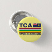 Turks en Caicos ISO Alpha 3 Design Ronde Button 3,2 Cm (Voorkant /achterkant)