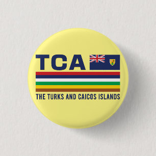Turks en Caicos ISO Alpha 3 Design Ronde Button 3,2 Cm