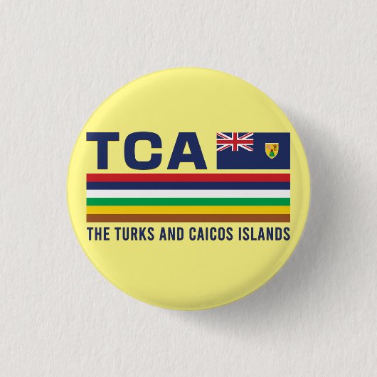 Turks en Caicos ISO Alpha 3 Design Ronde Button 3,2 Cm (Voorkant)