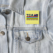 Turks en Caicos ISO Alpha 3 Design Vierkante Button 5,1 Cm (In situ)