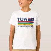 Turks en Caicos ISO Alpha 3-ontwerp T-shirt (Voorkant)