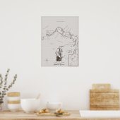 Turks en Caicos Kaart Poster (Keuken)