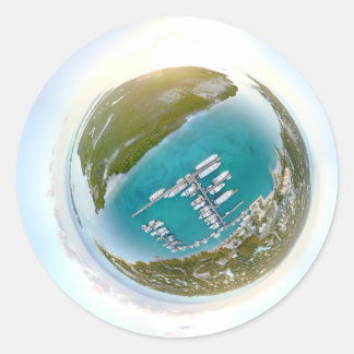 Turks en Caicos kleine planeet panorama Ronde Sticker