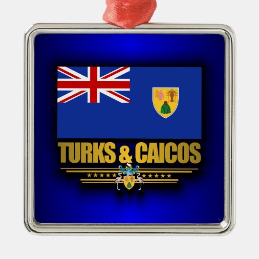 Turks en Caicos Pride Metalen Ornament (Voorkant)