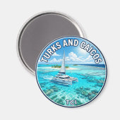 Turks en Caicos Turks en Caicos Magneet (Voorkant / Achterkant)