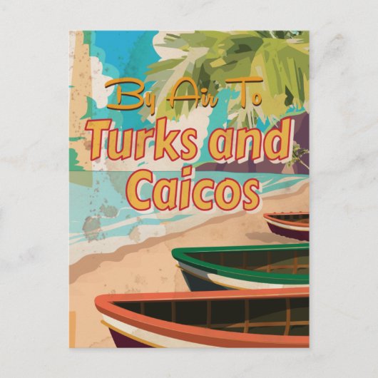 Turks en Caicos Vintage Reisposter Briefkaart (Voorkant)