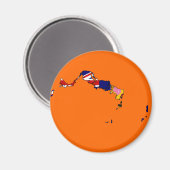 Turks en Caicos vlag kaart Magneet (Voorkant / Achterkant)