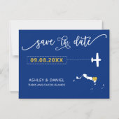 Turks en Caicos Wedding sparen de Datum Kaart, Kaa Magnetische Uitnodiging (Voorkant)