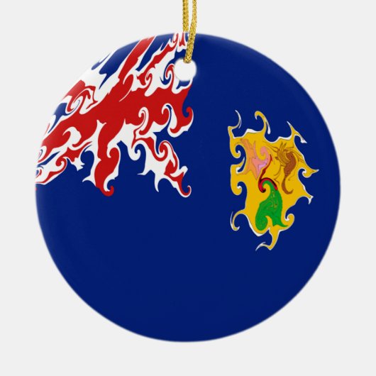 Turks- en Caicoseilanden Gnarly Flag Keramisch Ornament (Voorkant)