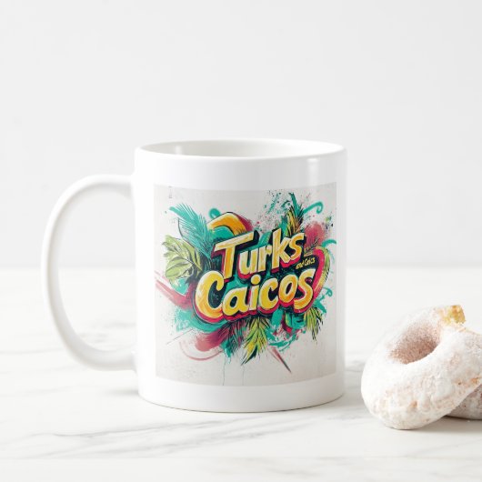 Turks- en Caicoseilanden Graffiti Vibes: Island St Koffiemok (Met donut)