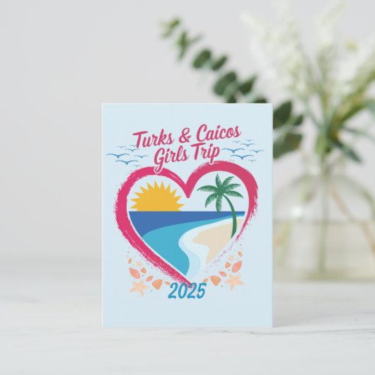 Turks- en Caicoseilanden Meisjes Trip Tropisch Par Briefkaart (Staand voorkant)
