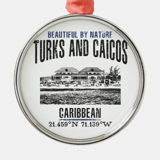 Turks- en Caicoseilanden Metalen Ornament (Voorkant)