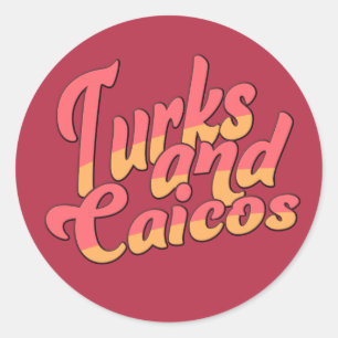 Turks- en Caicoseilanden Ronde Sticker