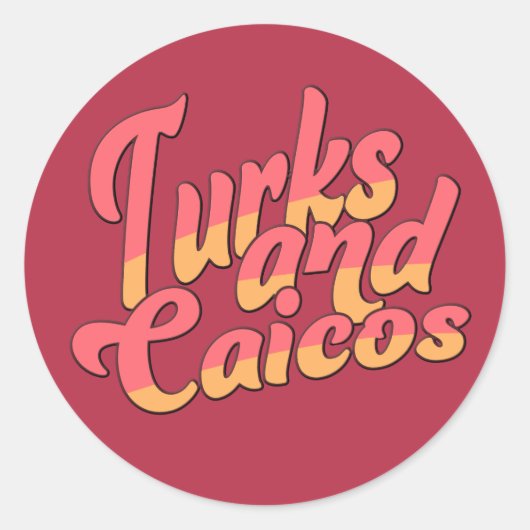 Turks- en Caicoseilanden Ronde Sticker (Voorkant)