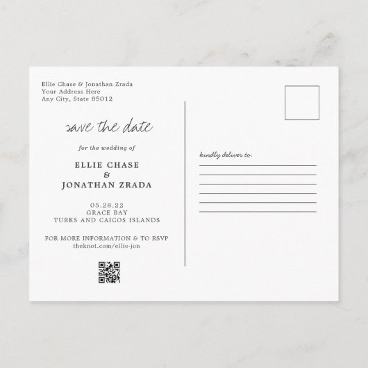 Turks- en Caicoseilanden | Routekaart bestemming b Aankondigingskaart (Achterkant)