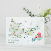 Turks- en Caicoseilanden | Routekaart bestemming b Save The Date (Staand voorkant)