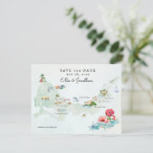 Turks- en Caicoseilanden | Routekaart bestemming b Save The Date (Staand voorkant)