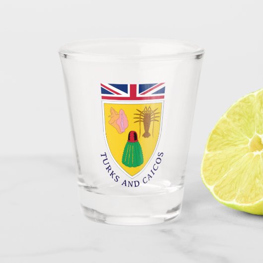 Turks- en Caicoseilanden Shot Glas (Voorkant)