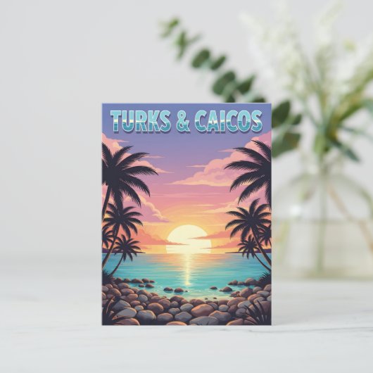Turks- en Caicoseilanden tropische zonsondergang Briefkaart (Staand voorkant)