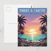 Turks- en Caicoseilanden tropische zonsondergang Briefkaart (Voorkant / Achterkant)