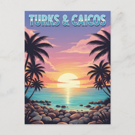 Turks- en Caicoseilanden tropische zonsondergang Briefkaart (Voorkant)