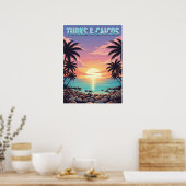Turks- en Caicoseilanden tropische zonsondergang Poster (Keuken)