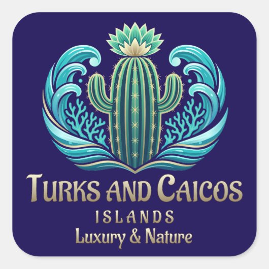 Turks- en Caicoseilanden Vierkante Sticker (Voorkant)