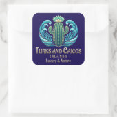 Turks- en Caicoseilanden Vierkante Sticker (Tas)