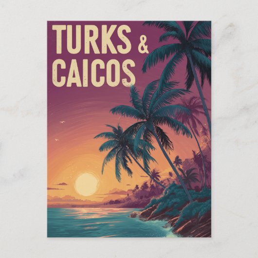 Turks- en Caicoseilanden vintage Briefkaart (Voorkant)