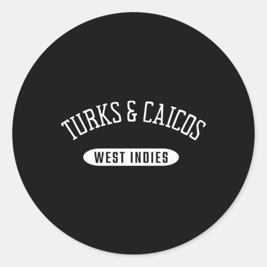 Turks- en Caicosestijl Turks Caicoseilanden West-I Ronde Sticker (Voorkant)