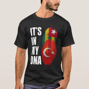 Turks en Togolese mix erfgoed DNA vlag T-shirt
