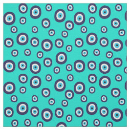 Turks Evil Eye Marine en Turquoise Blauw Stof