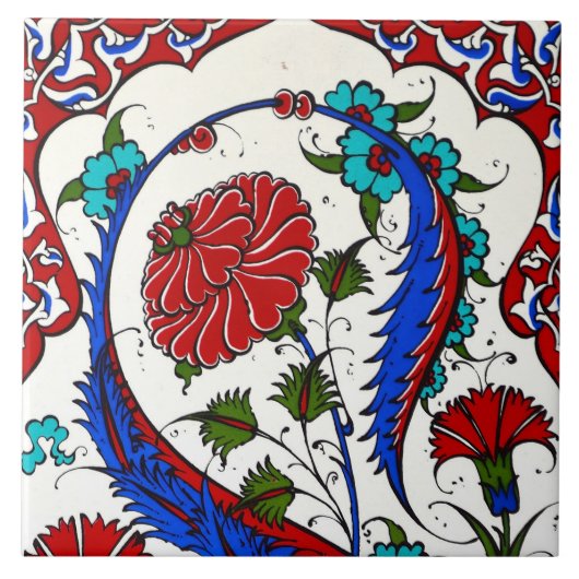 turks floreel ontwerp tegeltje (Voorkant)