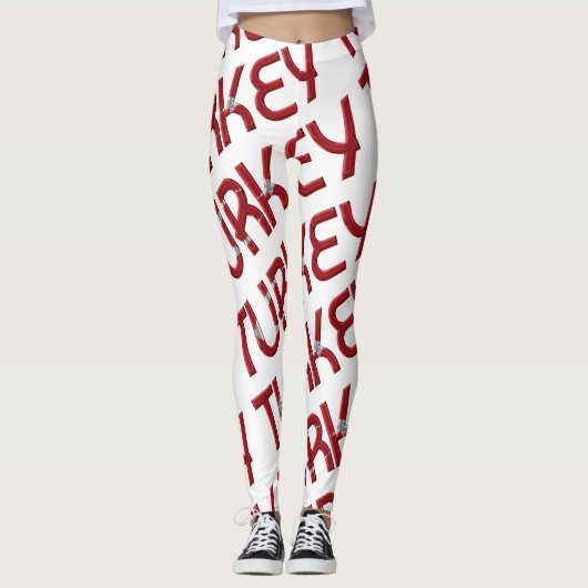 Turks fluittypografische patroon leggings (Voorkant)