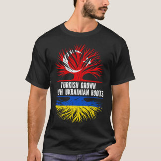 Turks Gegroeid met Oekraïense Roots Vlag T-shirt