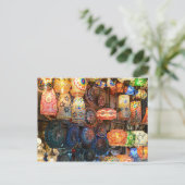 Turks glas voor verkoop op de Istanbul-markt Briefkaart (Staand voorkant)
