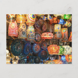 Turks glas voor verkoop op de Istanbul-markt Briefkaart