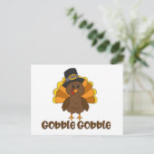 Turks Gobble Gobble Briefkaart (Staand voorkant)