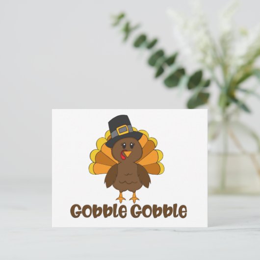 Turks Gobble Gobble Briefkaart (Staand voorkant)