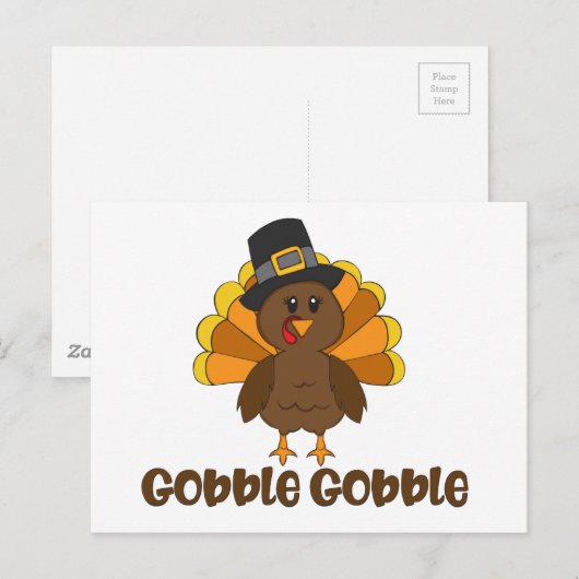 Turks Gobble Gobble Briefkaart (Voorkant / Achterkant)